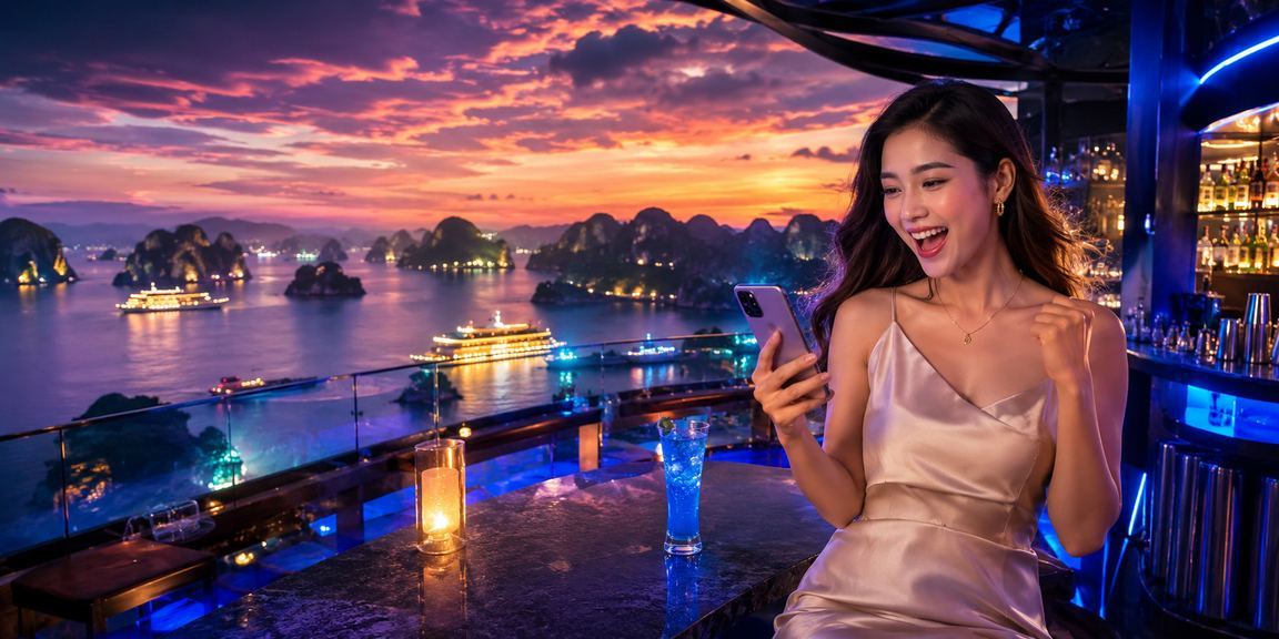 Người dùng trải nghiệm casino trên di động tại vịnh Hạ Long